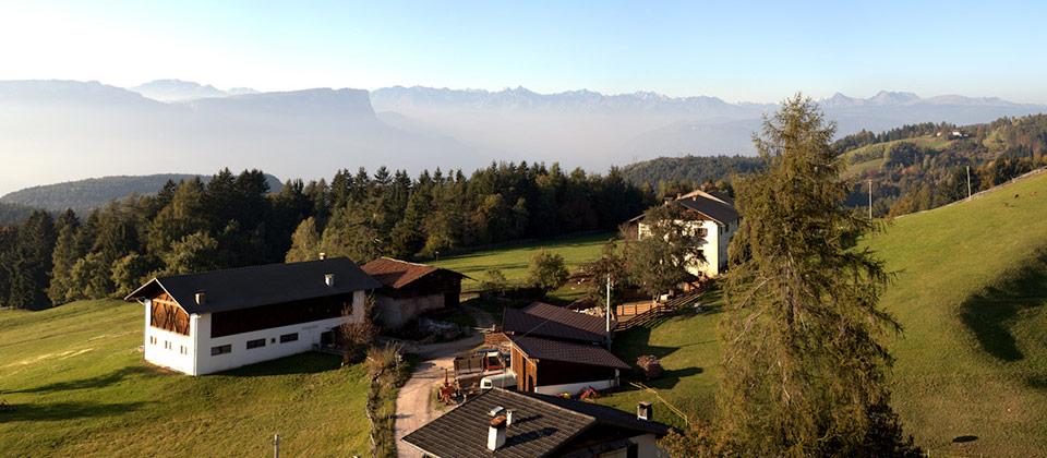 Einige Gebäude als Teil der Aldeiner Alm in Südtirol