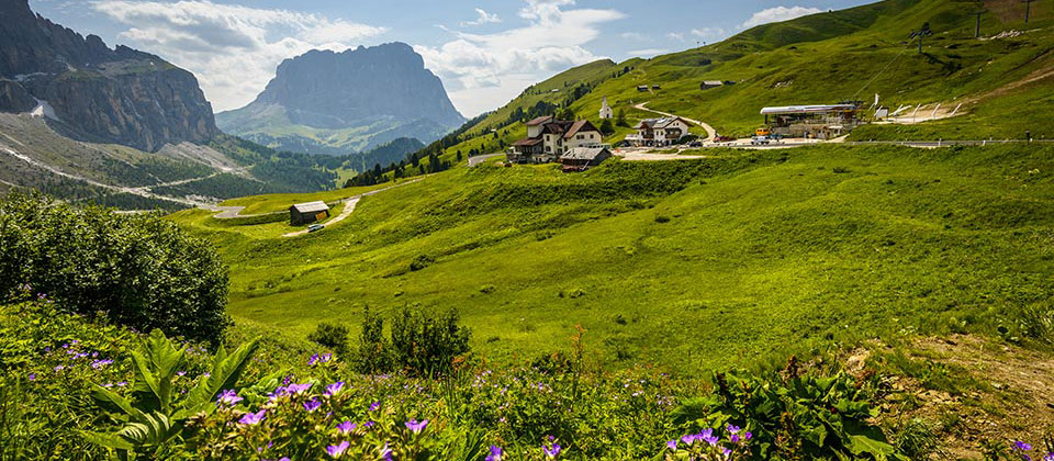 Einen Almhütte am Gader-Pass im Gadertal